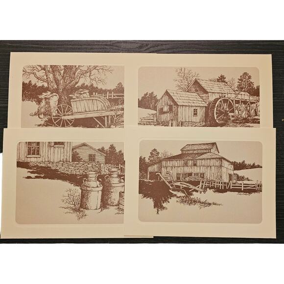 Vintage Current Country Collection #165 4 Note Cards Blank + Envelopes (Gg72) - Picture 4 of 5